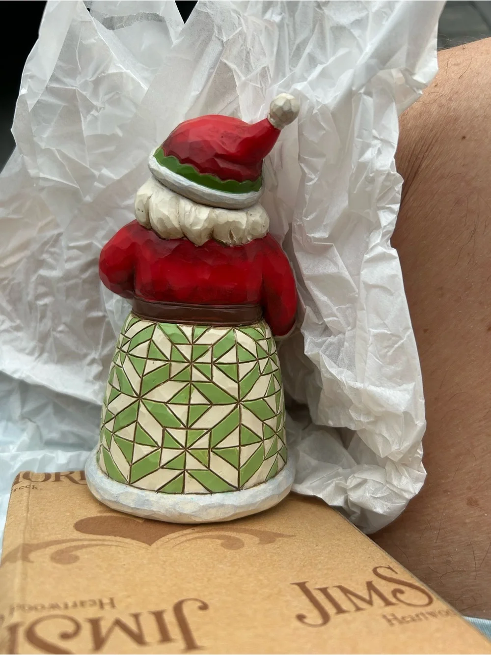 Jim Shore Red, Green and White Mosaic Santa Figurine